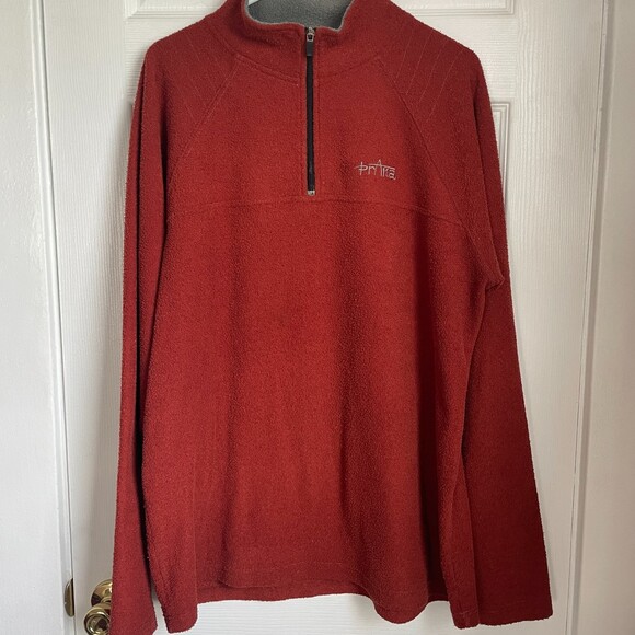 Vintage PrAna quarter zip knit red pullover jacket gorpcore y2k - Picture 1 of 7